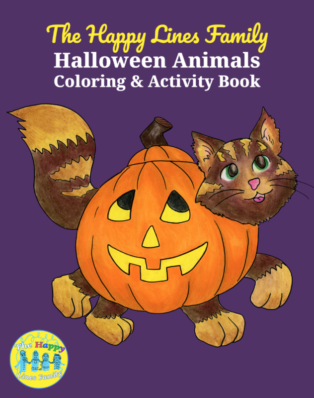 Happy Lines Family Halloween coloring book