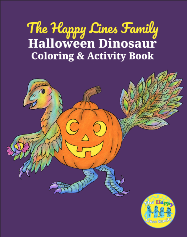 The Happy Lines Family dinosaur coloring book